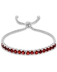MaxColor - Silver 5.40 Ct. Tw. Garnet Adjustable Bolo Bracelet - Lyst