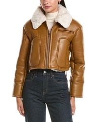 La Fiorentina - Cropped Faux Fur Jacket - Lyst