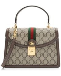 Gucci - Gg Supreme Canvas Ophidia Padlock Medium Top Handle (Authentic Pre-Loved) - Lyst