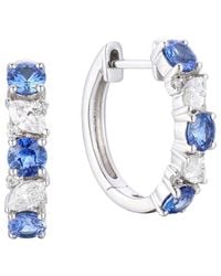 Gregg Ruth - 14K 1.63 Ct. Tw. Diamond & Sapphire Huggie Earring - Lyst