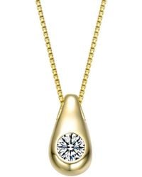 Rachel Glauber - 14K Plated Cz Drop Necklace - Lyst