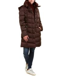 Tahari Long Down Coat - Red