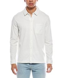 Vince - Sueded Jersey Button-Down Shirt - Lyst