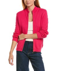 St. John - Cashmere-Blend Cable Zip Jacket - Lyst