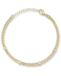 Chloe and Madison - 14K Over Cz Heart Curb Bracelet - Lyst