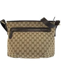Gucci - Gg Canvas & Leather Messenger Bag (Authentic Pre-Loved) - Lyst