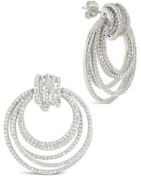 Sterling Forever - Cz Jordana Statement Circle Stud Earrings - Lyst