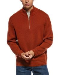 Vince - Relaxed Wool & Cashmere-Blend 1/4-Zip Mock Neck Sweater - Lyst