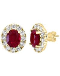 Effy Fine Jewelry - 14K 8.05 Ct. Tw. Lab-Grown Diamond & Lab-Grown Ruby Earrings - Lyst