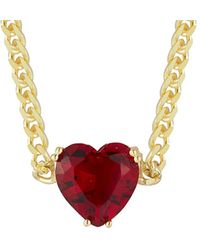 Glaze Jewelry - 14k Over Silver Cz Heart Necklace - Lyst