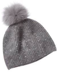 Forte - Cashmere Crystal Rib Cashmere Hat - Lyst