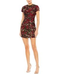 Mac Duggal - Floral Brocade Cap Sleeve Fitted Mini Dress - Lyst