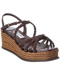 Jimmy Choo - Nyra 60 Suede & Leather Wedge Sandal - Lyst