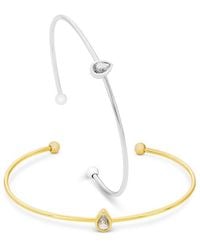 Savvy Cie - Plated Cz Cuff Bracelet - Lyst