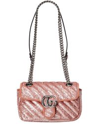 Gucci - GG Marmont Mini Sequin Shoulder Bag - Lyst