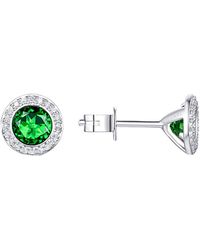 Diana M. Jewels - Fine Jewelry 14k 1.27 Ct. Tw. Diamond & Green Corundum Studs - Lyst