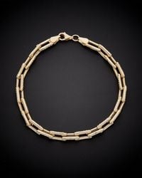 Italian Gold - 14k Diamond Cut Rectangular Link Bracelet - Lyst
