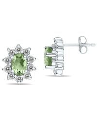Gem Spark - 14k 1.60 Ct. Tw. Diamond & Green Amethyst Earrings - Lyst