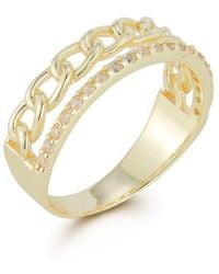 Chloe and Madison - 14k Over Silver Cz Double Stack Ring - Lyst