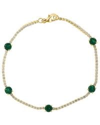 Effy Fine Jewelry - 14K 2.56 Ct. Tw. Lab-Grown Diamond & Lab-Grown Emerald Bracelet - Lyst