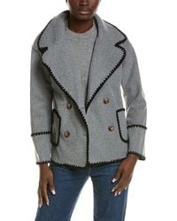Marion - Double Breasted Blanket Stitch Jacket - Lyst