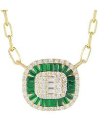Sphera Milano - 14k Over Silver Cz Illusion Paperclip Necklace - Lyst