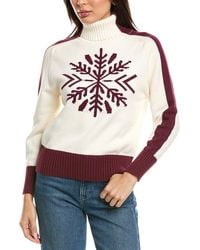 Brodie Cashmere - Snowflake Roll Neck Cashmere-Blend Sweater - Lyst