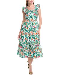 English Factory - Back Bow Floral Midi Dress - Lyst