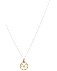 Italian Gold - 10K Aries Zodiac Pendant Necklace - Lyst