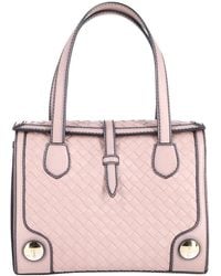 Bottega Veneta - Pink Calfskin Leather Monaco Double-handle Woven Tote (authentic Pre-loved) - Lyst