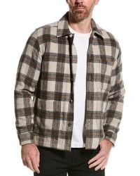 Reiss - Avril Brushed Check Wool-Blend Shirt - Lyst