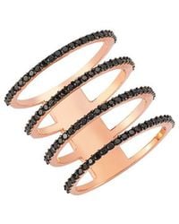 Amorium - 18k Rose Gold Vermeil Cubic Zirconia Four Lines Ring - Lyst