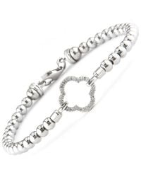 Diamond Select Cuts - Silver 0.07 Ct. Tw. Diamond Bangle Bracelet - Lyst