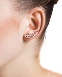 Amorium - 18k Rose Gold Vermeil Cz Feather Ear Cuff - Lyst