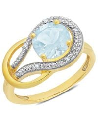 MaxColor - 10k 2.30 Ct. Tw. Diamond & Aquamarine Eternity Ring - Lyst