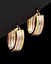 Italian Gold - 14k Tri-tone Triple Oval Hoops - Lyst