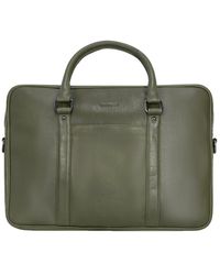 CHAMPS - Onyx Leather Slim Briefcase - Lyst