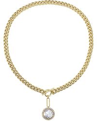Rachel Glauber - 14k Plated Cz Curb Chain Necklace - Lyst