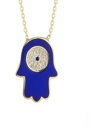 Sphera Milano - 14k Over Silver Cz Hamsa Necklace - Lyst