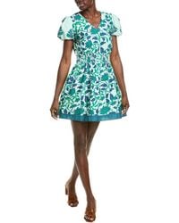 Garrie B - Elbow Sleeve V-Neck Mini Dress - Lyst