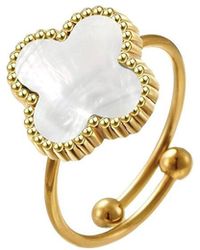 Liv Oliver - 18K Plated 1.50 Ct. Tw. Mother Of Pearl Ring - Lyst