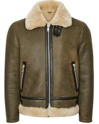 Reiss - Hardy Shearling Leather Jacket - Lyst