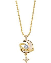 Savvy Cie - 14K Plated Pearl Cz Pendant Necklace - Lyst