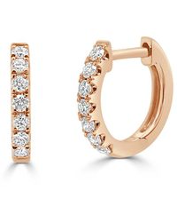 Sabrina Designs - 14k Rose Gold 0.20 Ct. Tw. Diamond Huggie Earrings - Lyst
