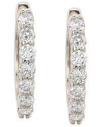 Suzy Levian - 14k 1.00 Ct. Tw. Diamond Huggie Earrings - Lyst