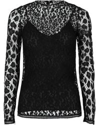 Givenchy - Lace Patterned Silk-Lined Blouse - Lyst