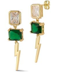 Chloe and Madison - Plated Cz Lighting Bolt Earrings - Lyst