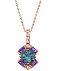 Le Vian - Le Vian Periwinkle 14k 1.80 Ct. Tw. Diamond & Amethyst Pendant Necklace - Lyst