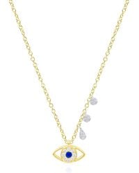 Meira T - 14K 0.13 Ct. Tw. Diamond & Sapphire Stackable Necklace - Lyst