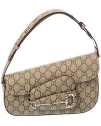 Gucci - Horsebit 1955 Small Gg Supreme Canvas & Leather Shoulder Bag - Lyst